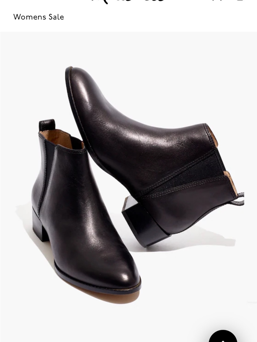 Madewell Carina Boot. Black Leather Chelsea Boot